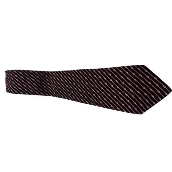 Stefano Ricci Italian Rep Tie arrow diagonal pattern red black white 100% Silk - Picture 5 of 6